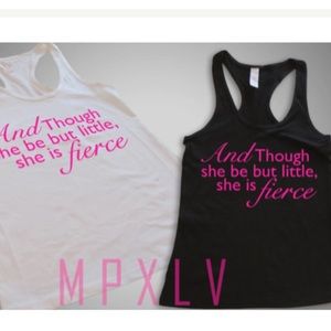 And though she be but little she is fierce Racer Back Black Workout Tank, Small